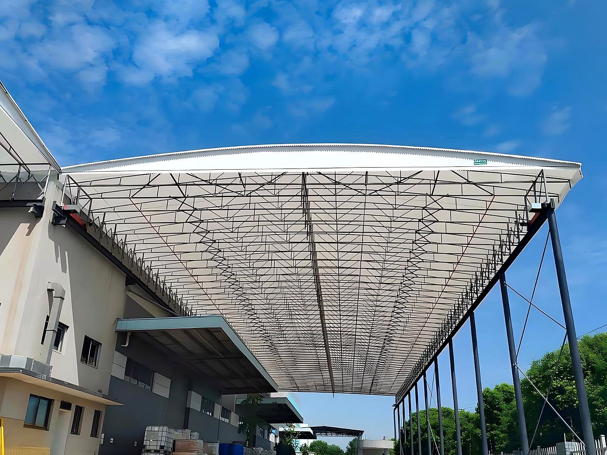 Factory Loading Area Retractable Canopy